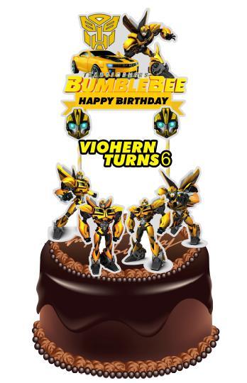 Bumblebee Cake Topper. Bumblebee dessert table. Transformers Cake Topper |  Transformer birthday, Personalized cake toppers, Photo cake topper