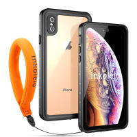 Inkolelo iPhone XS iPhone X ซองกันน้ำเต็มรูปแบบป้องกันฝาครอบสำหรับดำน้ำว่ายน้ำเคสกันกระแทกสำหรับ iPhone X/xs สีดำ