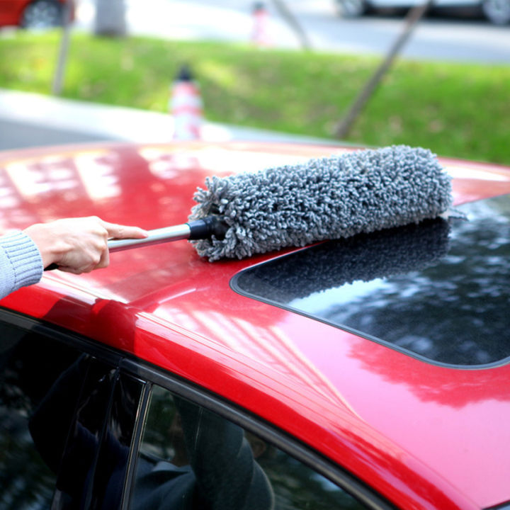 ล้างรถไมโครไฟเบอร์สำหรับทำความสะอาดเฟอร์นิเจอร์รถอเนกประสงค์แปรงขี้ผึ้งรถยนต์แบบพับเก็บได้