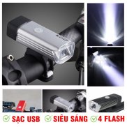 Đèn pin gắn xe đạp Machfally 4 chế độ, sạc usb