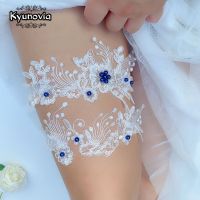 【YF】☁  Kyunovia 2pcs/Set Wedding Garter Embroidery Floral Garters for Women/Bride Thigh Bridal Leg BY29