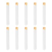 10Pcs Glass Test Tube Transparent Serological Test Tubes with Wooden Corks