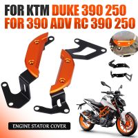 ☢สำหรับ KTM DUKE 250 390ผจญภัย390ADV DUKE390 RC 390 2020อุปกรณ์เสริมฝาครอบป้องกันป้องกันเครื่องยนต์สเตเตเตอร์เคสตัวเลื่อนป้องกัน