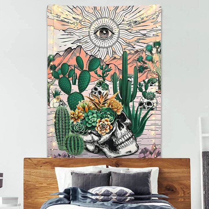 skull-tapestry-cactus-tapestries-psychedelic-sun-tapestry-mountain-wall-tapestry-nature-landscape-tapestry-wall-hanging-for-room