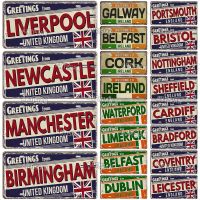 【YF】□❀  Artisian IRELAND England License Plate Landmark Metal Sign State Plaque Wall Bar