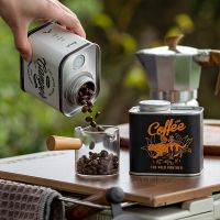 TEXCoffee Bean Airtight Cans Outdoor Camping Tin Box Food-grade Packaging Storage Fresh Breathing Iron Cans