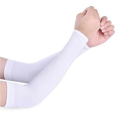 1 Pair Men Women Arm Warmers Summer Arm Sleeves Sun UV Protection outdoor Drive Sport Travel Arm Warmers White Black Arm Cover Towels