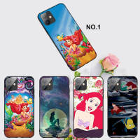 Casing หรับ iPhone 11 12 Mini X Xs XR Pro Max 6+ 6s+ 7+ 8+ 6 7 8 Plus 5 5s SE 2020 090 The Little Mermaid Cartoon Pattern Phone เคสโทรศัพท์ อ่อนนุ่ม TPU Black ปก