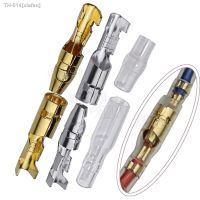 ✠ Bullet Terminals 4.0mm Female and Male Connector Gold Brass/Silver Wire Connector Socket with Insulating Sleeves for Car