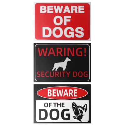 Indoor Outdoor Adhesive Warning Security Dog Beware of Dog Sign Gates Stickers R9CB