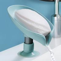 Leaf Shape Soap Box Creative Draining Soap Suction Cup Soap Dish Tray Soap Dish For Bathroom Soap Container Bathroom Accessories Food Storage  Dispens