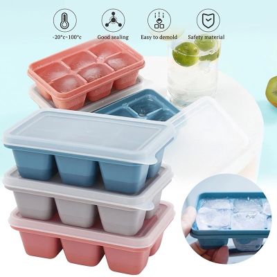 3pcs/set Silicone Ice Tray with Lid DIY Ice Cube Mold Square Shape Ice Cream Maker Kitchen Bar Accessories Summer Essential