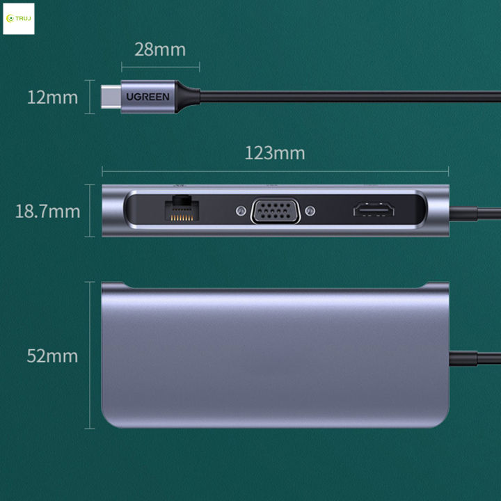 ฮับ-usb-c-ตัวแปลงแบบหลายพอร์ตอะแดปเตอร์ด็อกต่อขยายดิสก์-usb-หลายอินเตอร์เฟส-usb-สำหรับสำนักงานบ้านทุกที่ที่คุณต้องการ