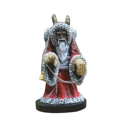 Halloween Krampus Resin Statue Gothic Sheep Horn Santa Claus Sculpture Figurines Christmas Garden Desktop Booshelf Decoration