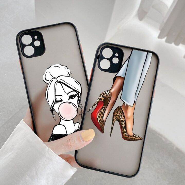 สินค้าใหม่มีในสต็อก-เคสโทรศัพท์กาแฟผู้หญิงสำหรับ-iphone-12-11-14-13-pro-max-x-xs-max-xr-se-2020-7-8-plus-ส้นสูงผู้หญิงแฟชั่นฝาครอบแข็ง