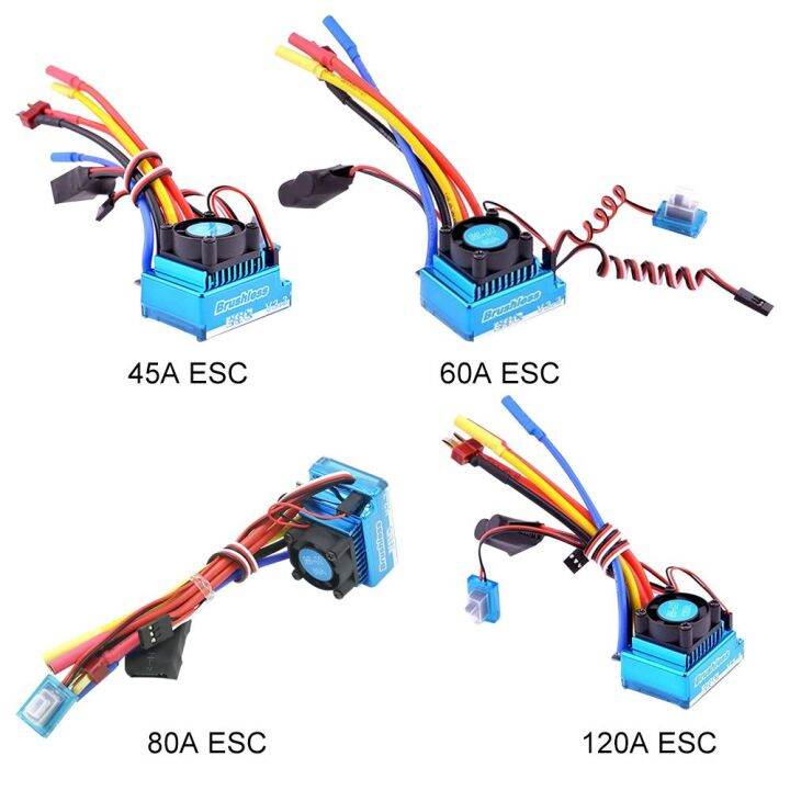 เครื่องควบคุมความเร็วไฟฟ้ามอเตอร์ไร้แปรงถ่านสำหรับอุปกรณ์ของเล่น1-8-1-10-1-12ควบคุมความเร็วไฟฟ้ามอเตอร์ไร้แปรงถ่าน45a-120a-80a-60a