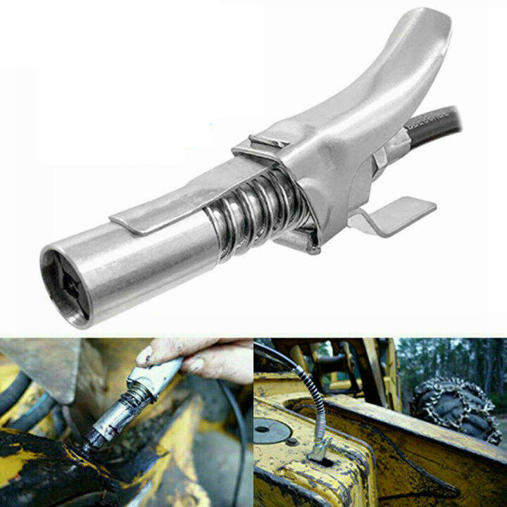 Lubrication Nozzle Grease Coupler Lock High Pressure Double Handle