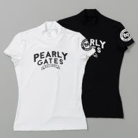 PearlyGates เสื้อเสื้อผ้าสำหรับกีฬากอล์ฟแขนสั้นผู้หญิง,เสื้อยืดกอล์ฟขาวดำแห้งเร็วปกสูงครึ่งฉบับภาษาเกาหลียืดได้สำหรับฤดูร้อน Mizuno PING1ประตูเล็ก Honma Scotty Cameron1♧โอซีอีก