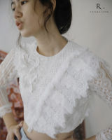 Rotsaniyom LeaversLace White Lace Long Sleeves Blouse / เสื้อลูกไม้แขนยาวตกแต่งดีเทลลูกไม้