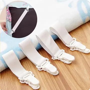 4pc Fitted Bed Sheet Gripper Clips Straps Suspender Holder Bedding