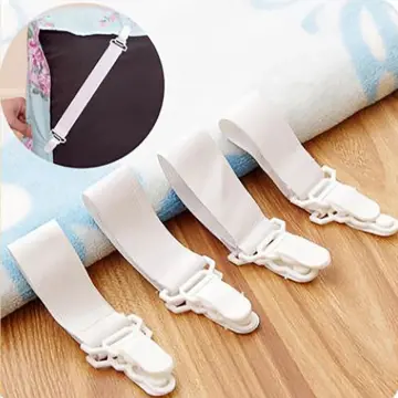 4 Pc Sheet Grippers Bed Triangle Elastic Straps Fasteners Clasp