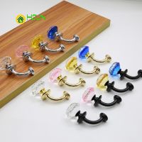 2 pcs Nordic Door Drawer wardrobe hook handle simple gold black creative single hole hook crystal handle Door Hardware Locks