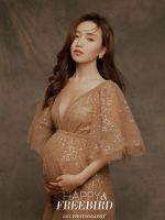 【hot】 Maternity Gown Thin Prom Dresses Photo Shoot Photography Prop