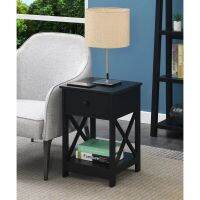 Oxford 1 Drawer End Table with Shelf  Particle Board Edge Corner Guards