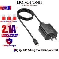 Bộ sạc cáp 2.1A BOROFONE BA52 đầu Lightning, Micro, Type-C full dòng iPhone thumbnail