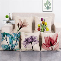 Colorful Flowers Printed Decorative Throw Pillow Floral Plant Cushion Cover Decoration Home Textile For Sofa Home Almofadas