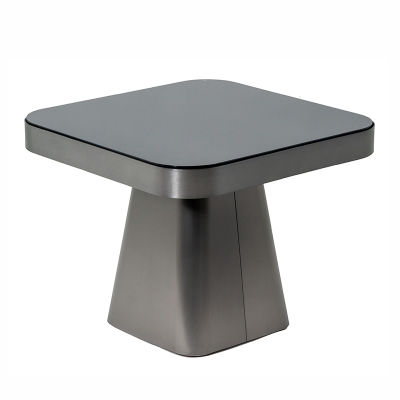 modernform โต๊ะข้าง รุ่น DARIO ขาบรอนซ์ TOPสี กระจกนิรภัยสีดำ S60*60*H48cm