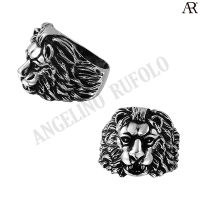 ANGELINO RUFOLO Ring ดีไซน์ Lion Head แหวนผู้ชาย Stainless Steel 316L(สแตนเลสสตีล)คุณภาพเยี่ยม สีเงิน