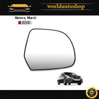 เนื้อเลนส์กระจก ข้าง ขวา ใส่ Nissun March, Almera ปี 2012-2019 Right Wing Side Door Mirror Glass Len March, Almera Nissan Nissan  Aftermarket Parts March, Almera ปี2012-2019 มีบริการเก็บเงินปลายทาง