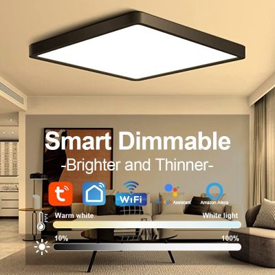 LED Ceiling Lights Ultrathin Square Ceiling Lamps Tuya Smart Wifi App Remote Alexa Voice Control For Living Room Bedroom