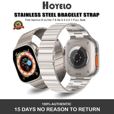 Hoyelo สร้อยข้อมือ Apple แถบเหล็กสแตนเลสสตีลสำหรับ I Watch,สายนาฬิกา8 Ultra 7 49มม. 45มม. 41มม. สำหรับ I Watch Series SE 6 5 4 3 44มม. 38มม. 42มม. 40มม.