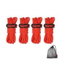 4pcs Drawstring Wind Ropes 3.5mx4mm Camping Reflective Tent Ropes Set with Aluminum Alloy Buckle Outdoor Hiking Travel Equipment