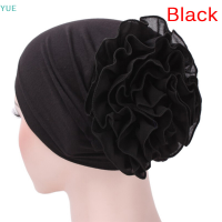 ?【Lowest price】YUE ผู้หญิงดอกไม้ยืดหัวหัวห่อผ้าพันคอคีโมลีจี้จี้จีบอินเดีย