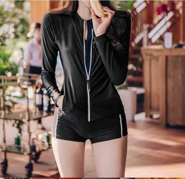 women-black-swimming-suit-woman-modern-swimwear-jacket-long-sleeve-swimsuit-baju-berenang-wanita-lady-beachwear-pant