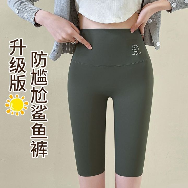 the-new-uniqlo-summer-thin-five-point-shark-pants-womens-outer-wear-anti-skid-cycling-pants-shorts-belly-reducing-buttocks-barbie-leggings