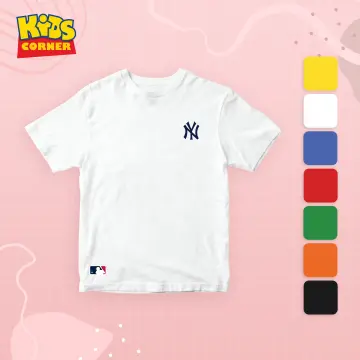 READY STOCK) NEW YORK YANKEES New York Yankees T-Shirt Middle Logo (Unisex), Premium Quality 100% Cotton, Baju Tee New York Yankees Logo Tengah  Lelaki Dan Perempuan