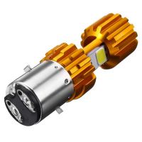 ◊ AU05 -H4 18W Led 3 Cob Dc 12V White Motorcycle Headlight Bulb 2000Lm 6500K Hi/Lo Beam High Power Super Bright Light Lamp