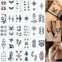 hot！【DT】✲☼♚  30Sheets Temporary StickersBlack Chinese Characters Pattern Fake StickerWaterproof Lasting 2-5 Days