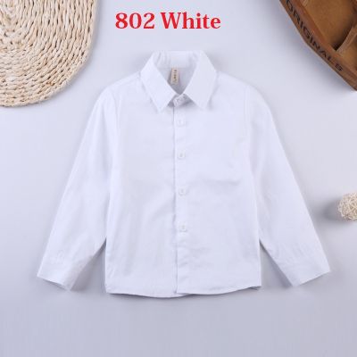 2-14 Years Toddler Kids Boys Polo Shirt Cotton Inner Shirt Wedding Party Stripe Solid Long Sleeve Blouse Tops Chirldrens White Pink Blue Red Lapel Button Down T-shirts Bottoming Formal Wear Inside Dress
