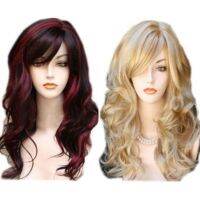 [COD] and new womens big wave light gold highlight long curly hair wig masquerade carnival