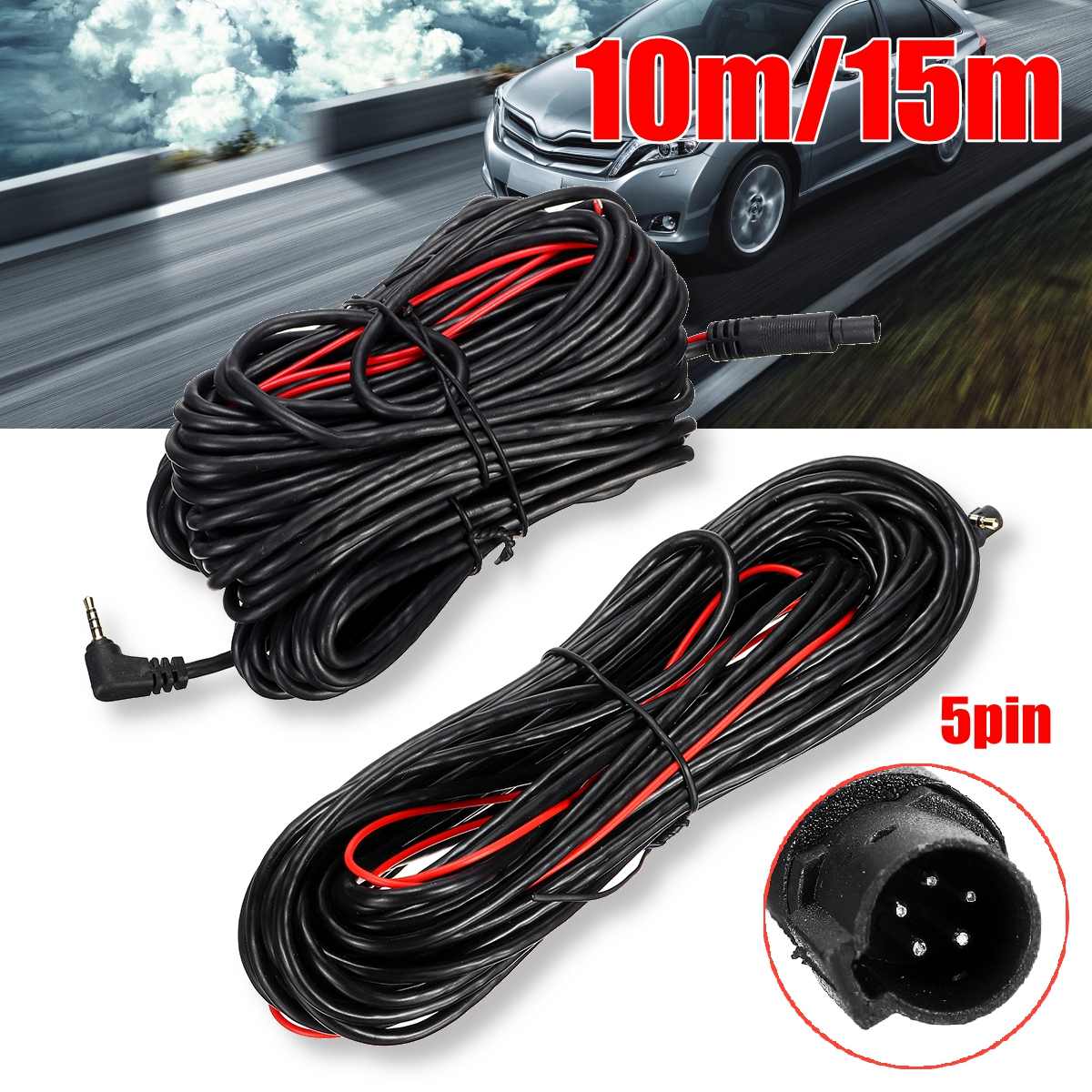 Car Recorder Cable Car Rear View Backup Camera Reverse 2.5mm to 5 Pin Extension Cord 10M 