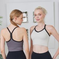 Penny Activewear สปอร์ตบรา บราครอป ตัวยาว  สายตัดขอบดำ แนวยุค90s เอวลอย มีฟองน้ำ หลัง Y รุ่น Ninety Bra มี3สี 3ไซส์ / พร้อมส่งจากไทย