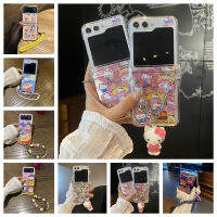 เคสการ์ตูน Samsung Z พลิก5 Z พลิก4 Z พลิก3ตัวการ์ตูนน่ารัก3มิติโปร่งใสป้องกันบางพิเศษ TPU ที่น่ารักสำหรับคิตตี้ฝาครอบกระเป๋าใส่ของสำหรับ Samsung Galaxy Z พลิก5