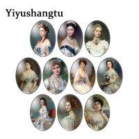 【CC】 Painting beauty 10pcs mixed 13x18mm/18x25mm/30x40mm Oval photo glass cabochon demo flat back Making findings