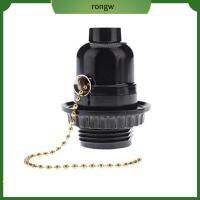 RONGW พร้อมสวิตช์ดึง Bakelite E27ฐานหลอดไฟ ฟันครึ่งซี่ 250โวลต์ ที่วางโคมไฟ ของใหม่ พลาสติกทำจากพลาสติก ซ็อกเก็ตหลอดไฟ โคมไฟโต๊ะ