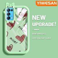 YIWESAN เคสสำหรับ OPPO Reno 5 4G Reno 5 5G Reno5 K เคส X3ไลท์น่ารักลายการ์ตูนช็อคโกแลตรูปหัวใจสวยงามปลอกเคสโทรศัพท์นิ่มโปร่งใสกันกระแทกใสสำหรับถ่ายรูปอย่างเรียบง่าย